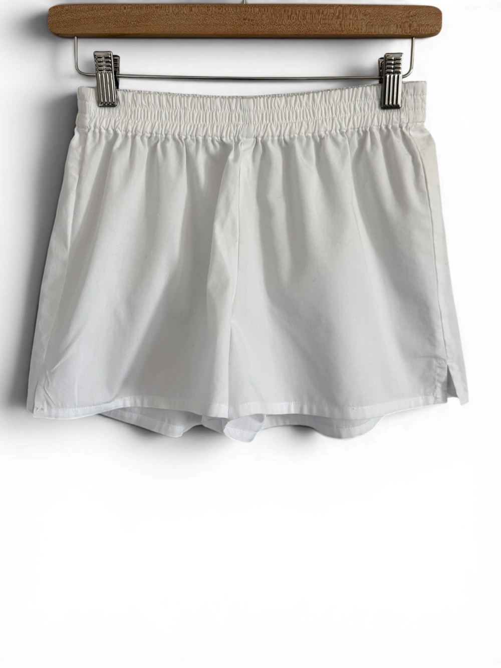 Sunday Best White Elastic-Waist Athletic Shorts